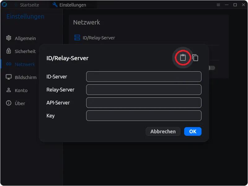 Rust Desk Konfiguration