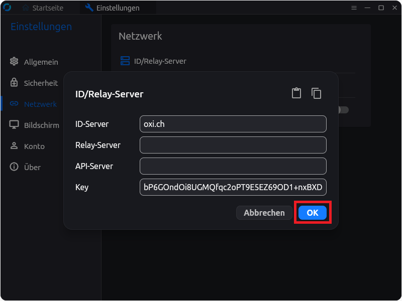 Rust Desk Einstellungen